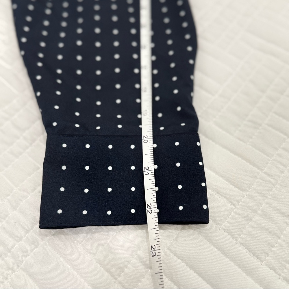 Elegant Navy Polka Dot Dress - Picture 9 of 9